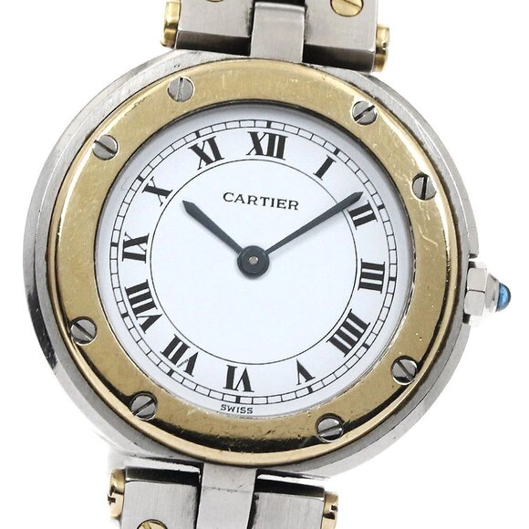 CARTIER Santos Round SM 84038288 YG2 tone white Dial Quartz Ladies Watch_888947 - Picture 5 of 6